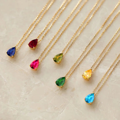 Shiny Birthstone Crystal Necklace